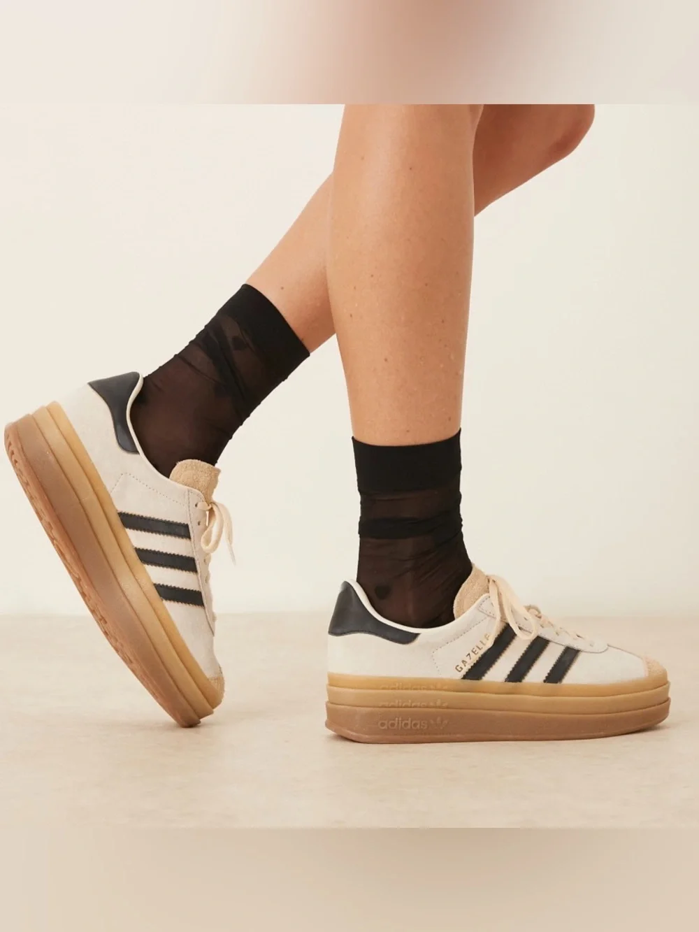 Adidas Gazelle Bold - Cream White/Core Black/ Sand Strata